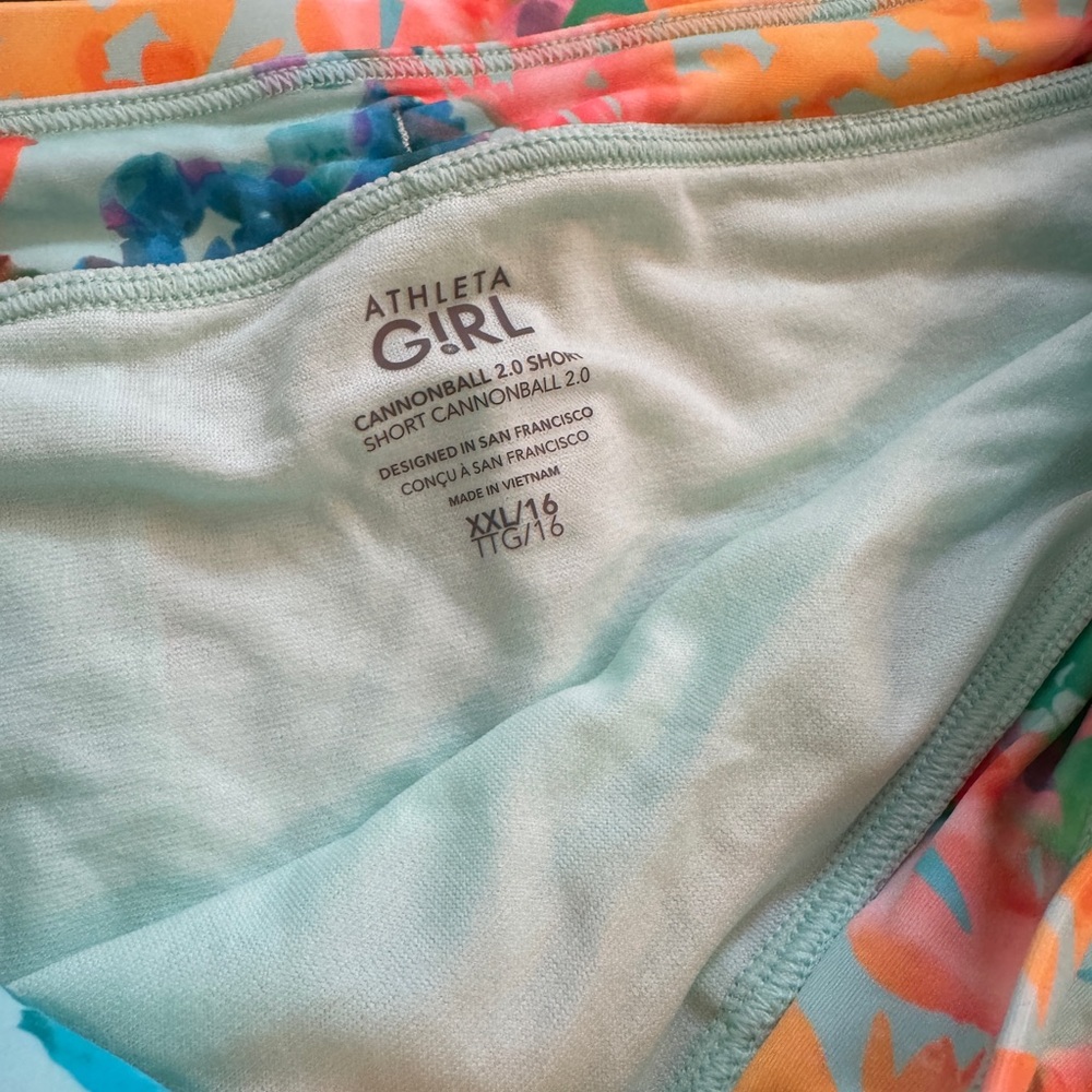 Athleta Girl swimsuit size Xl/14 XXL/16 Floral Tankini and Swim Shorts Set - Picture 8 of 9